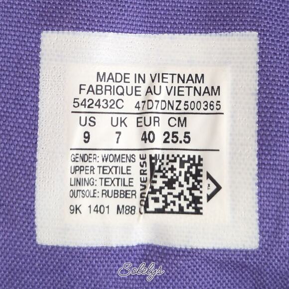 Converse 2014 RARE CTAS Platform Plus Hidden Wedge Nightshade Purple Sneaker 9 - Picture 6 of 10